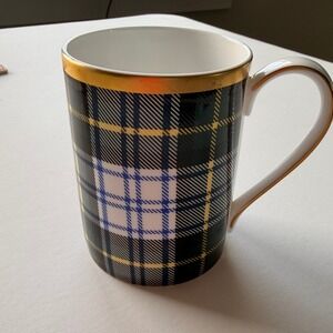 Dress Gordon By Ralph Lauren China Mug Tartan Plaid Gold Trim Korea Discontinued